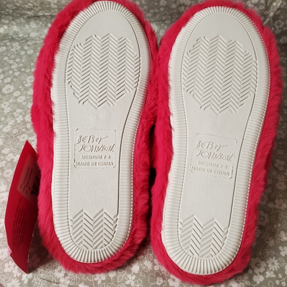 Betsey Johnson Faux Fur Slippers Scuffs *FIRM* - Picture 7 of 10